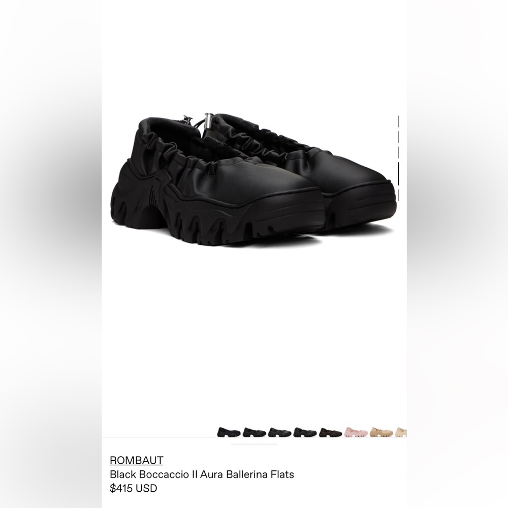 ROMBAUT Black Boccaccio II Aura Ballerina Flats (size 38)
